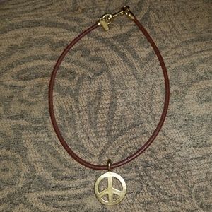Coach Peace Sign Choker Necklace